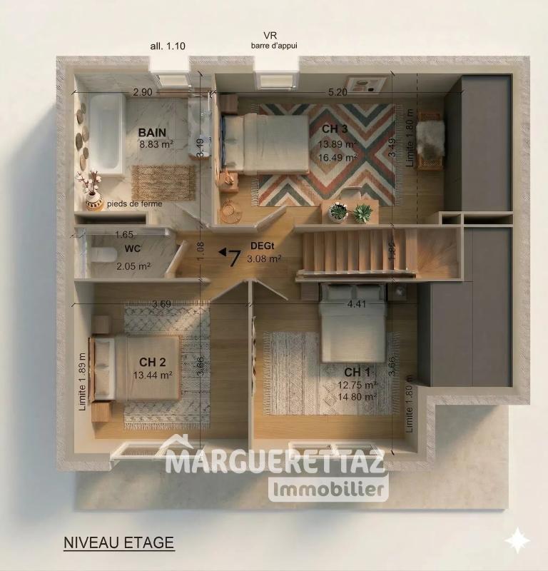 Lumineuse maison individuelle, au calme, 4 chambres, 2 sdb/sde - Photo 3