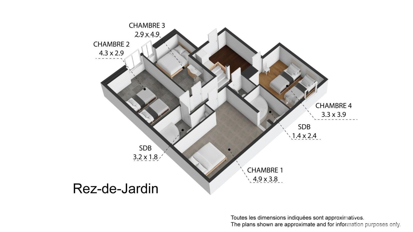 Propriété de 5 chambres et 4 salles de bain, à quelques pas des remontées mécaniques, avec parking privé, à 1 heure de Genève
