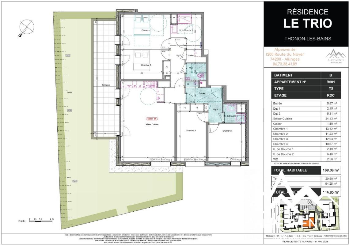 Appartement à vendre, 5 pièces, 108 m², Thonon Les Bains