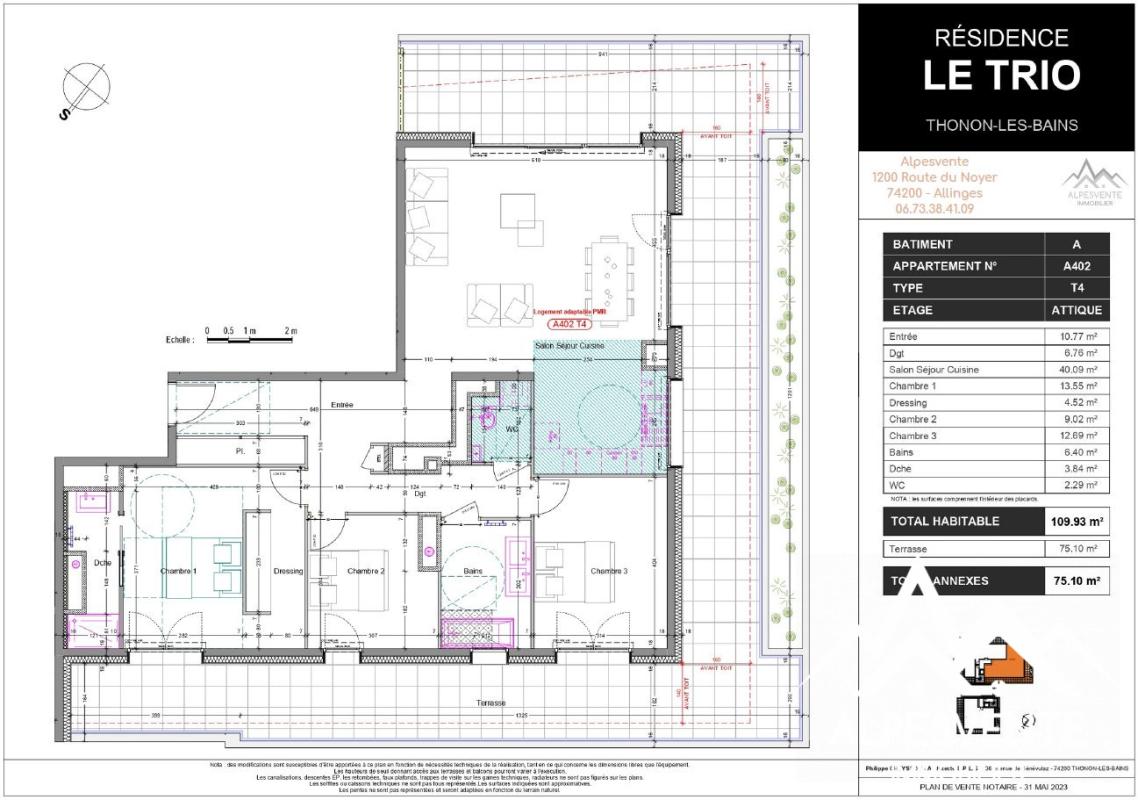 Appartement à vendre, 4 pièces, 109 m², Thonon Les Bains