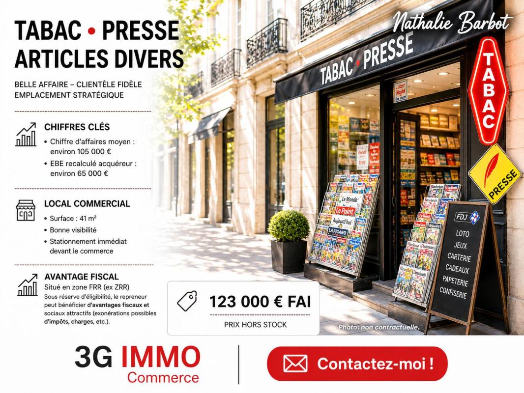 Vente fonds de commerce Tabac-Presse-FDJ à Sermaize-les-bains