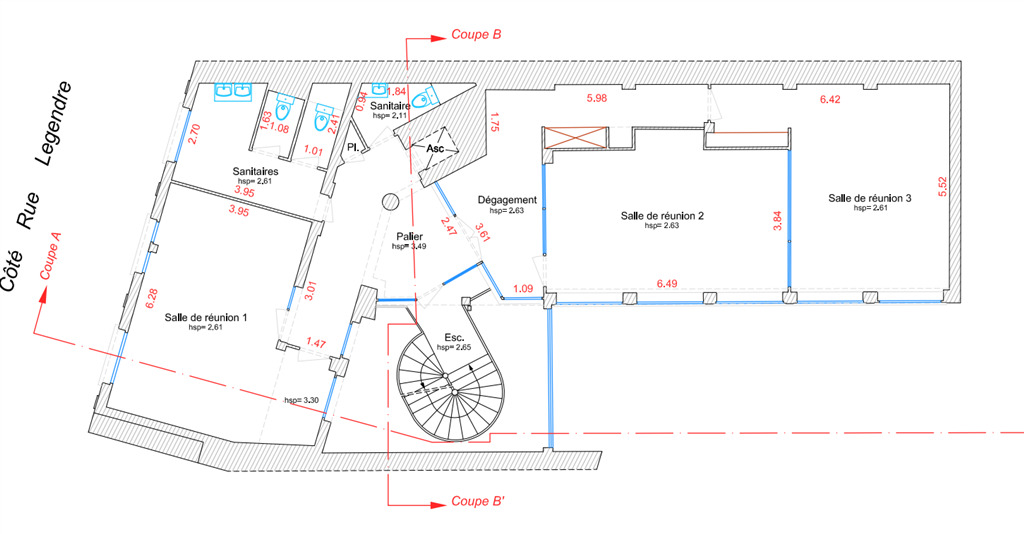 Au métro Guy Moquet , 132m² de bureaux à louer