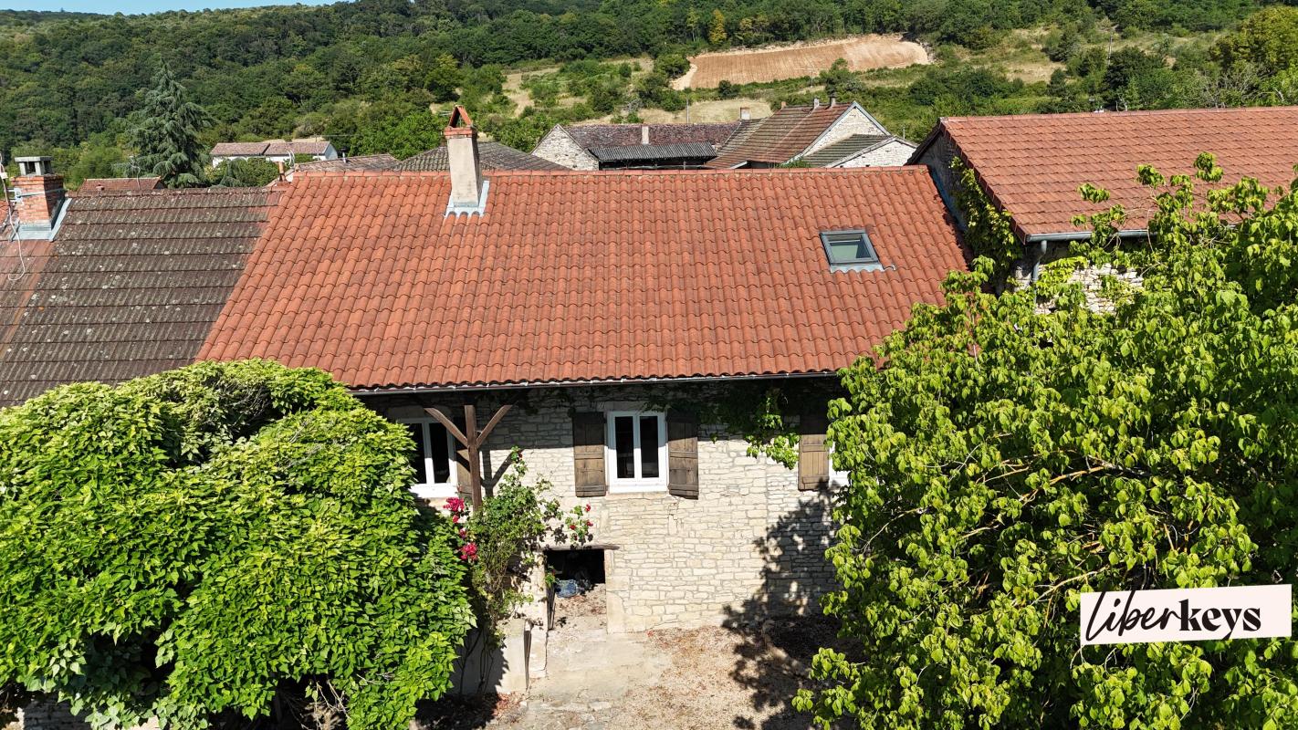 MAISON EN PIERRE -124 m² HABITABLES - COUR - TERRASSE - CAVES - 2/3 CHAMBRES - CAMPAGNE