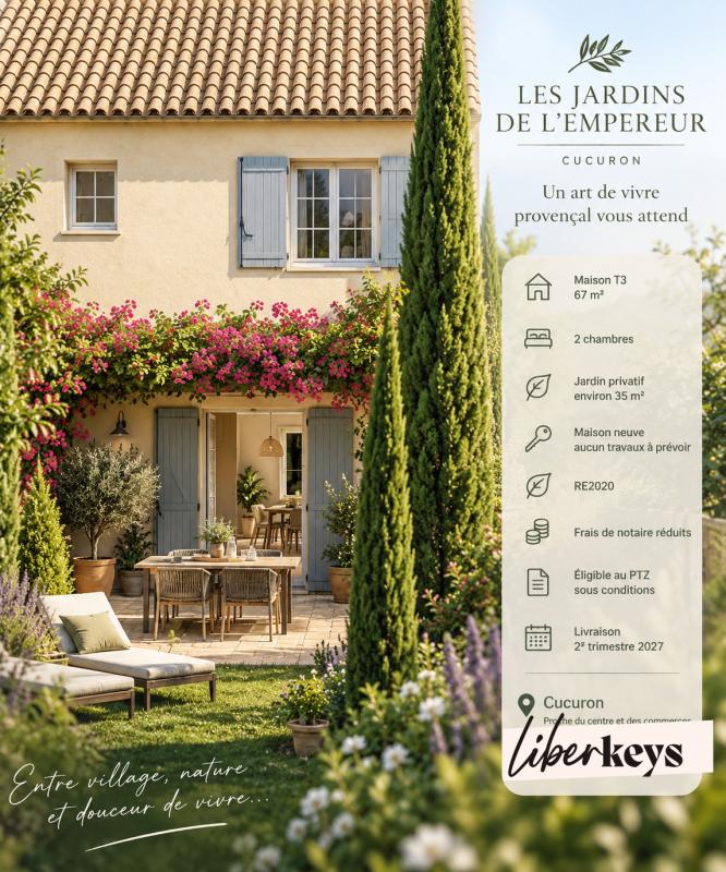 Maison T3 de 67m2 avec Jardin à proximité du centre de Cucuron