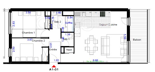 GRAND T3 NEUF AU 3ème ETAGE - Miniature 9