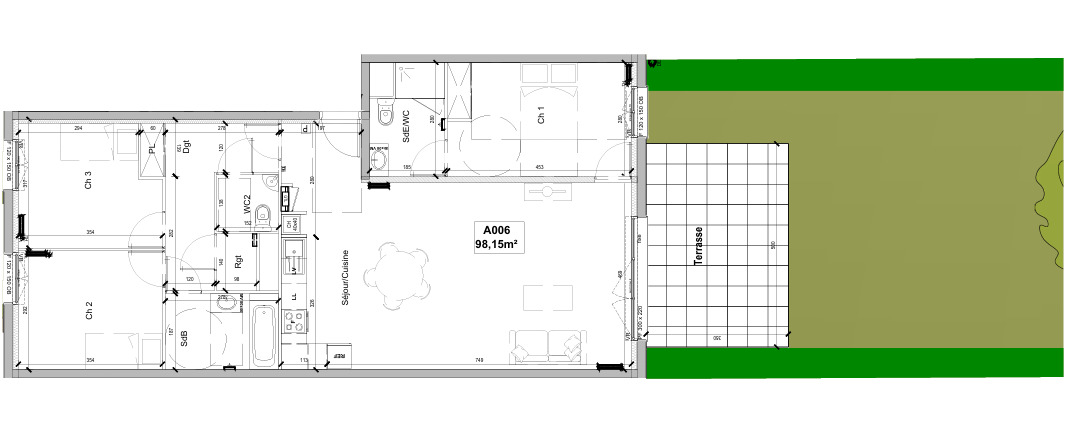 Spacieux T4 de 98m² avec une terrasse de 17m² - Miniature 11
