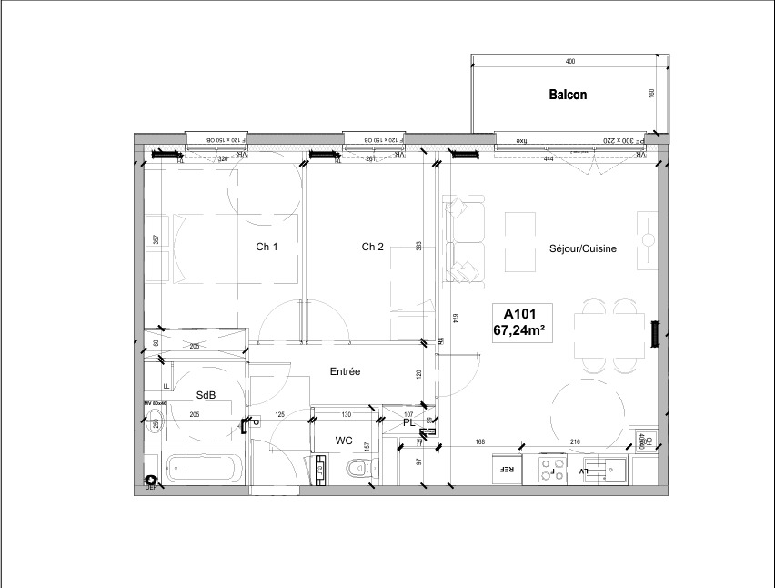 T3 de 67m² dans une résidence neuve et sécurisée - Miniature 8