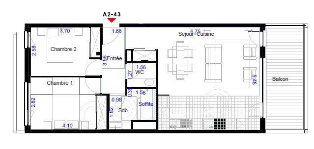 Grand T3 neuf de 64m² - Miniature 6