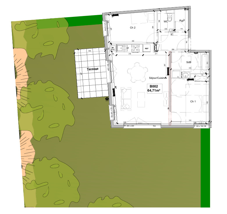 Superbe T3 de 64m² avec terrasse en rdc - Miniature 8
