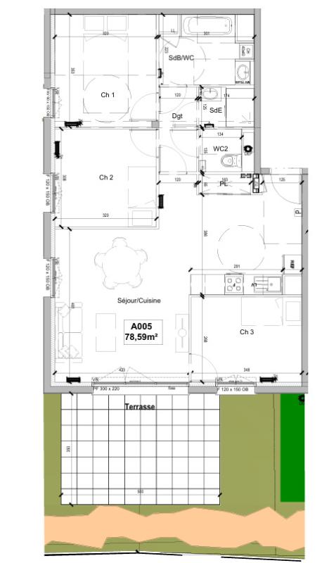 Grand T4 de 78m² avec terrasse - Miniature 13