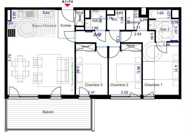 T4 neuf avec balcon - Miniature 10