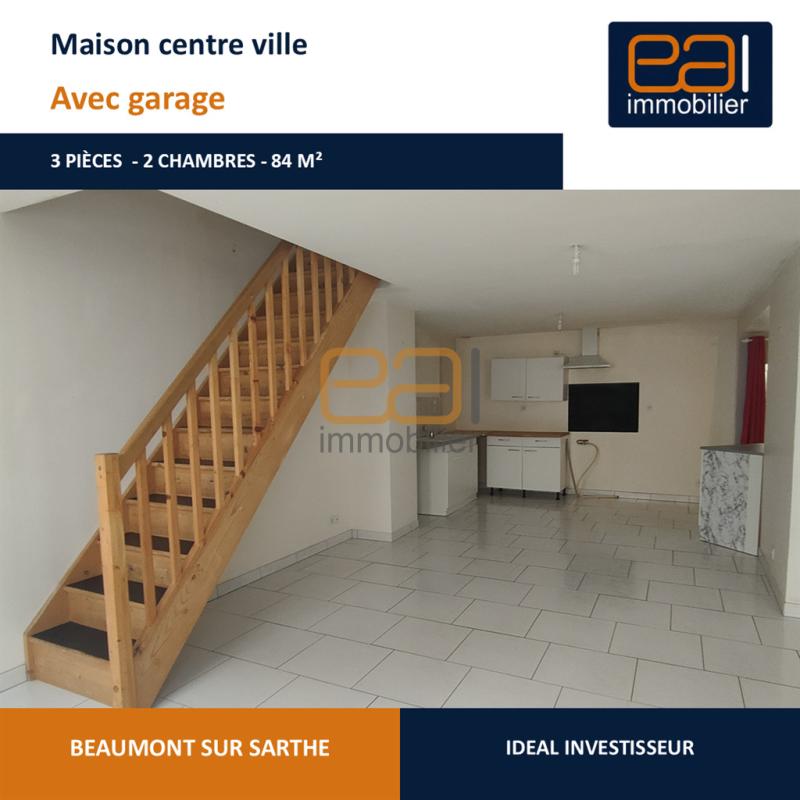Maison sans jardin 2 chambres et garage - Beaumont sur Sarthe