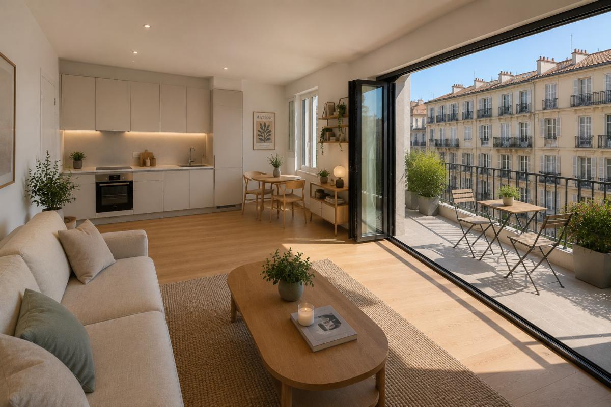 Studio avec balcon – Dernier étage – Secteur Riquier / Coulée Verte