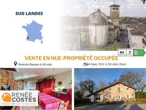 Vente en nue propriété - F84-H74 ans - CAUNA (40500)