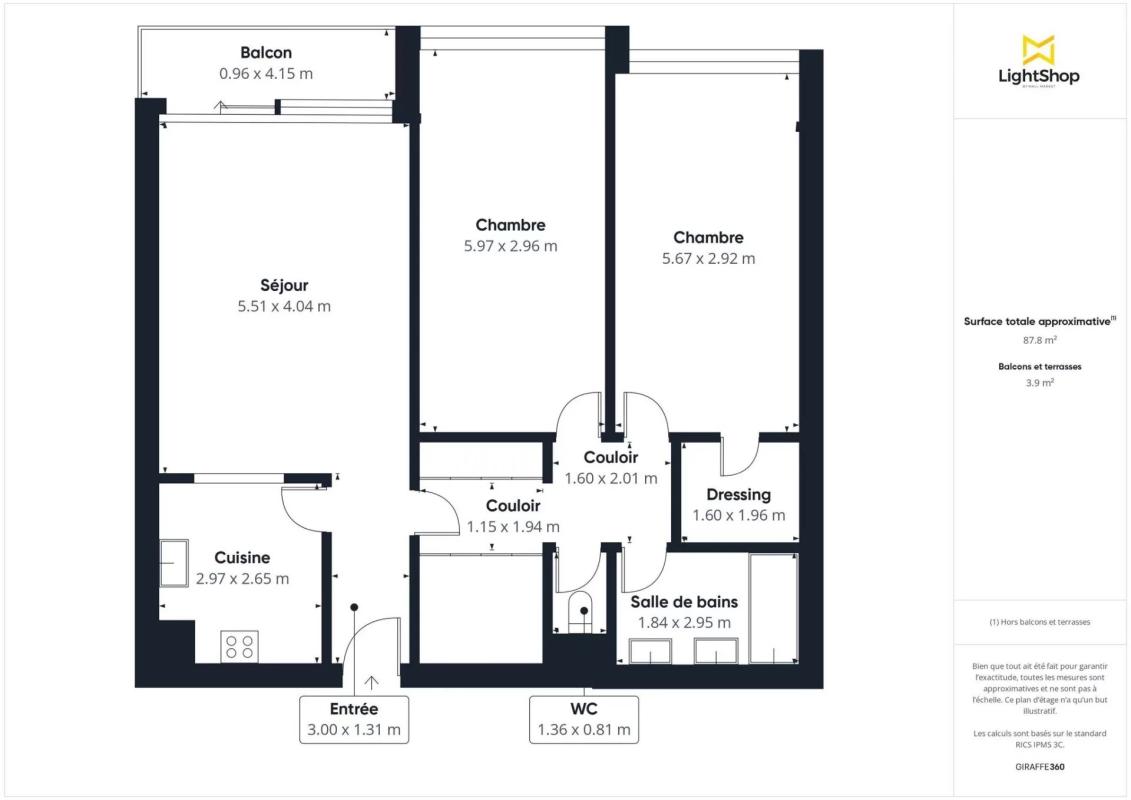 Appartement 3 pièces 86 m² avec balcon et cave – Idéalement situé à Courbevoie, Terrasse des Reflets, proche La Défense - Photo 3