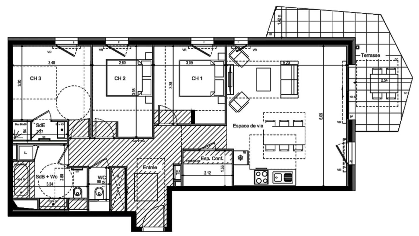 Appartement 4 Pièce(s) Ville-la-Grand