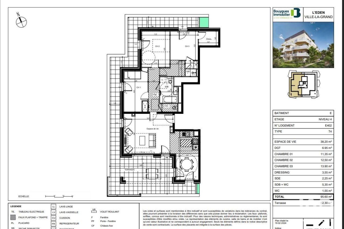 Appartement 4 Pièce(s) Ville-la-Grand