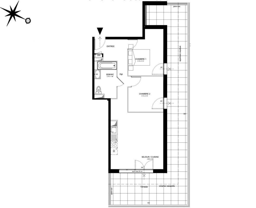 Appartement 3 Pièce(s) Avrillé