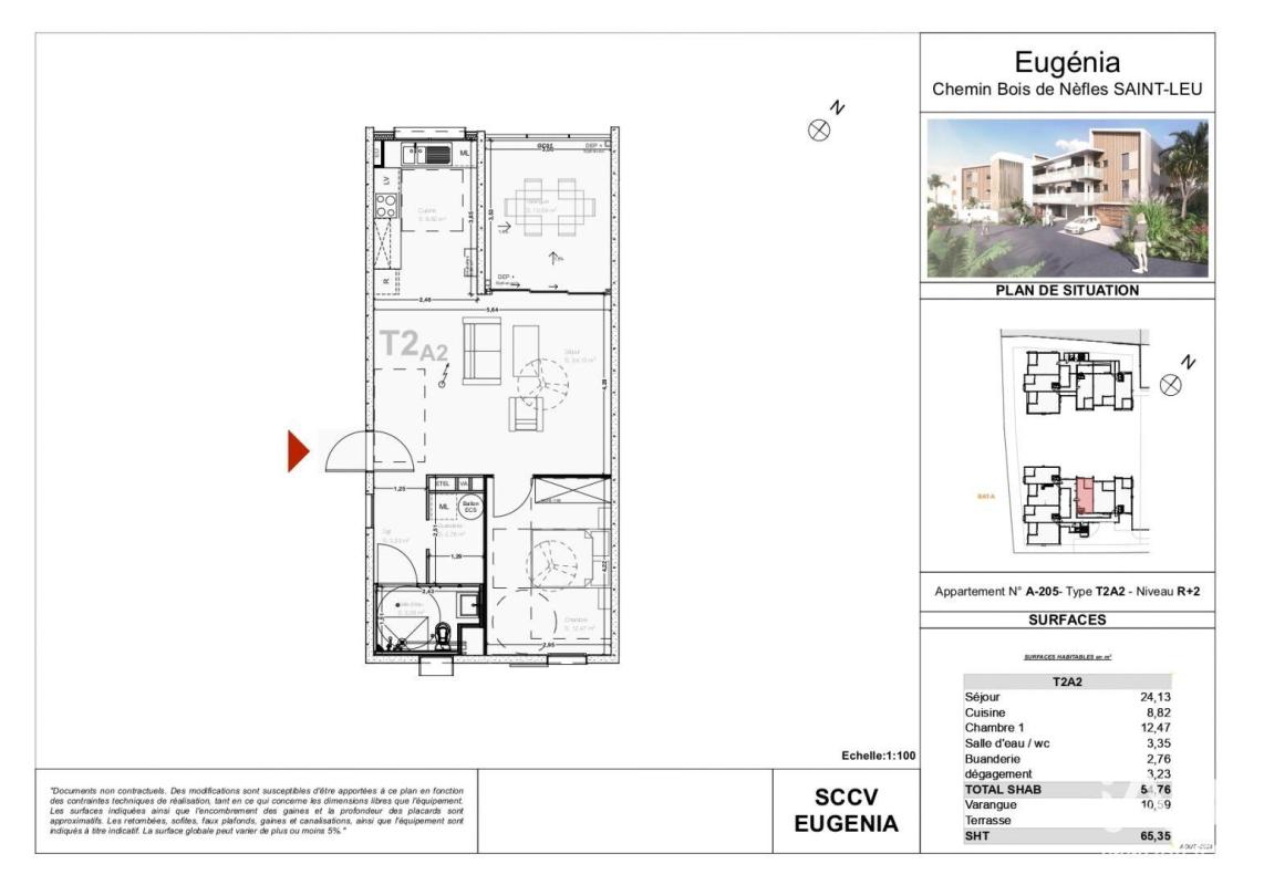 Appartement 2 Pièce(s) Saint-Leu