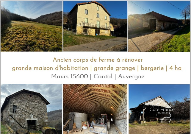 Corps de ferme, avec maison d'habitation, granges et terrain