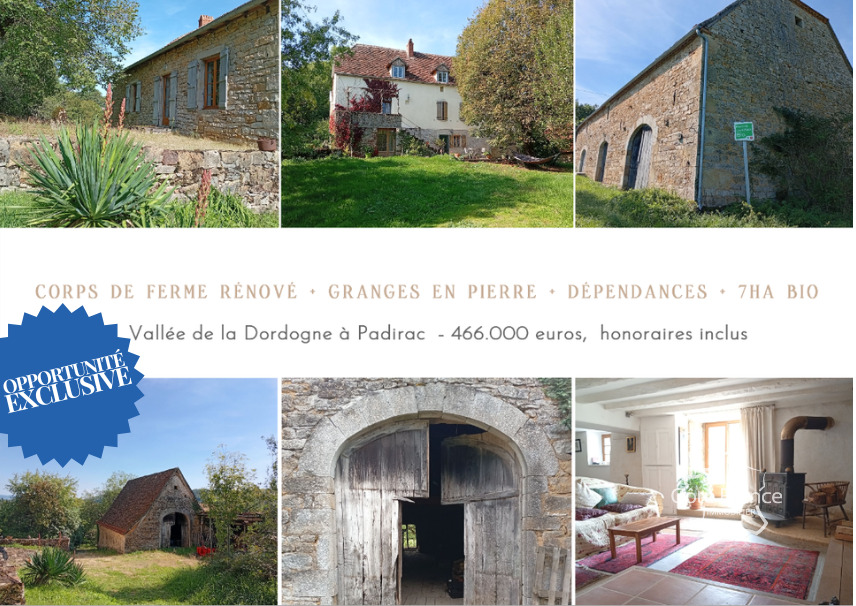 Charmant corps de ferme rénové avec granges en pierre, dépen