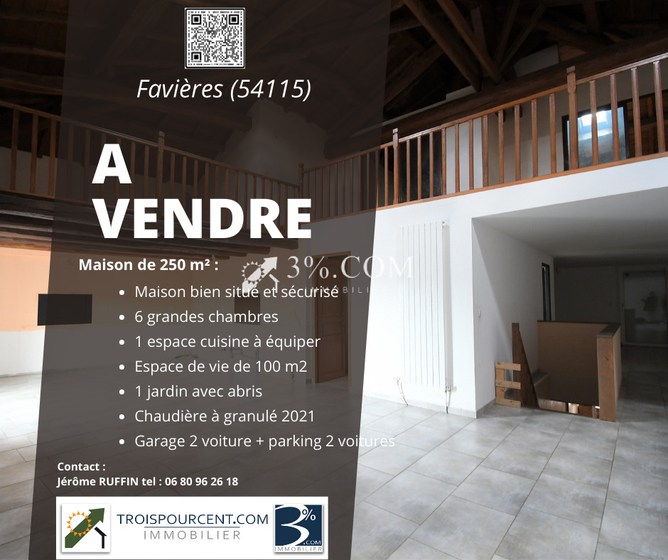 Maison à vendre, 8 pièces, 250 m², Favieres