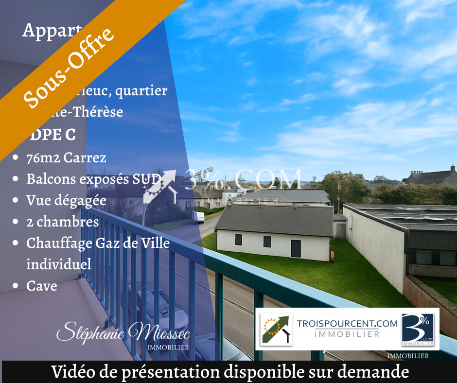 Appartement à vendre, 4 pièces, 76 m², Saint Brieuc
