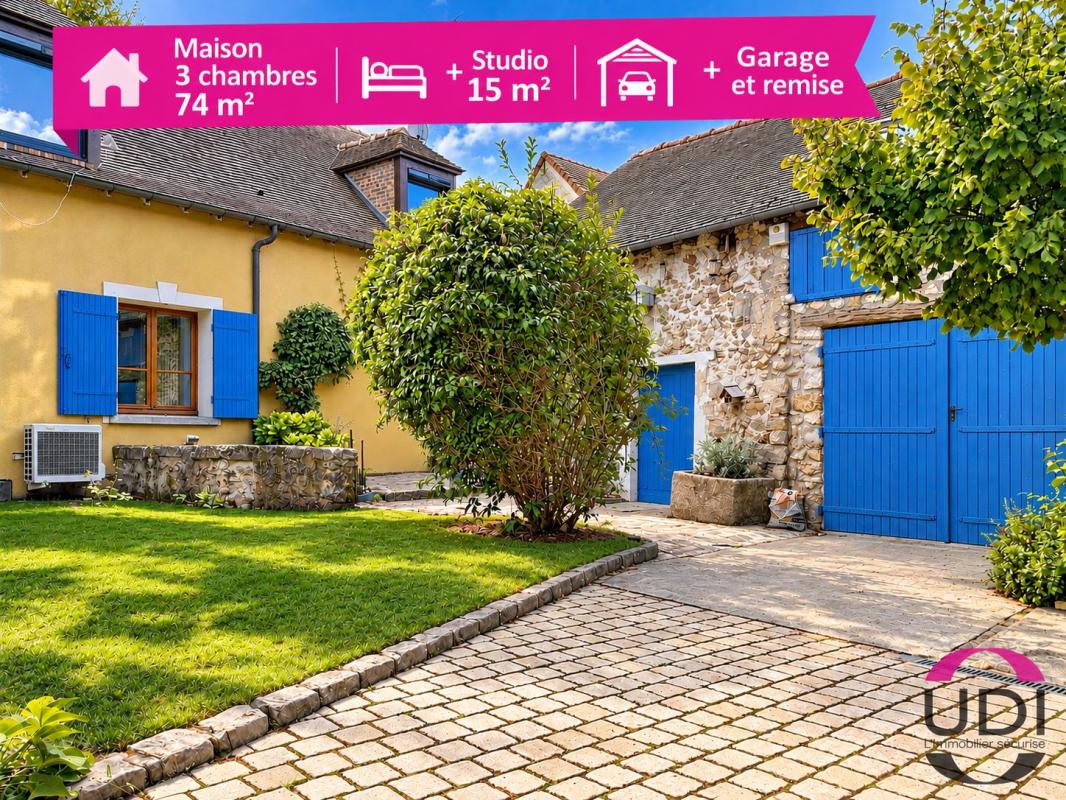 FONTENAY LE VICOMTE - Ancien corps de ferme rénové une maison 3 chambres avec dépendances, studio et piscine