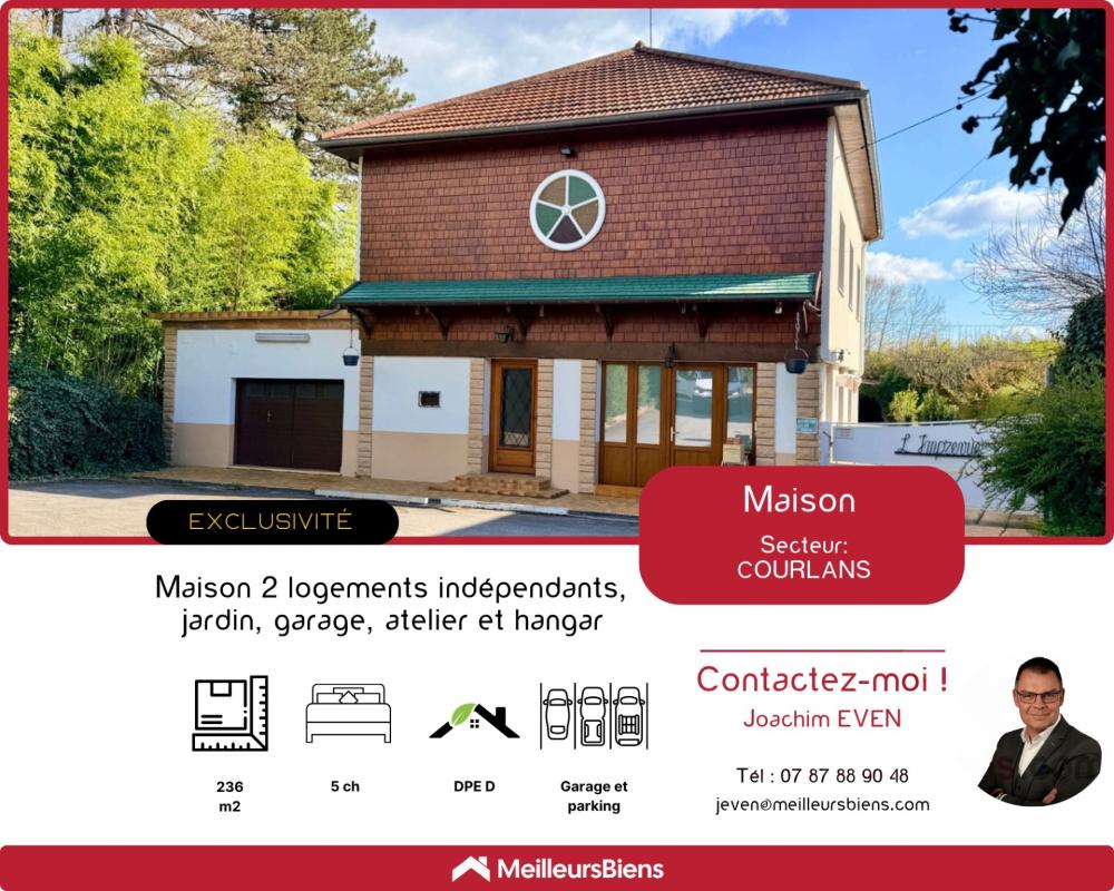 Maison de 236 m2 avec 2 logements, jardin et atelier