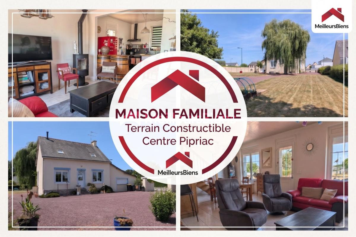 Centre Pipriac Maison 3 chambres - 1320 m² terrain entièrement constructible