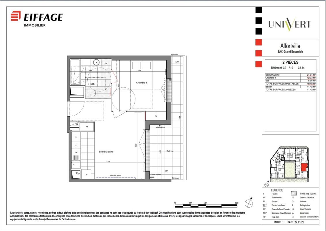 Appartement 2 pièces (40.1 m²) à louer - Alfortville (94140)