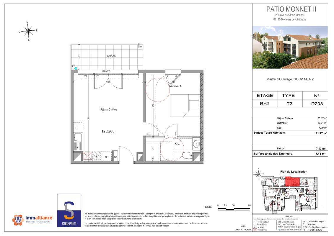 Appartement 2 pièces (41 m²) à louer - Morières-lès-avignon (84310)