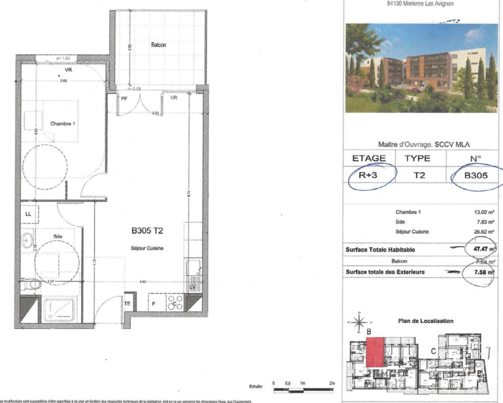 Appartement 2 pièces (47.47 m²) à louer - Morières-lès-avignon (84310)